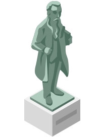 チャニング・ムーア・ウィリアムズ主教像のイラスト
